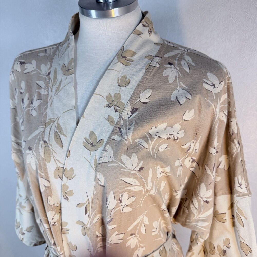 Pact Short Robe M/L Floral Tan Cream - Picture 5 of 12
